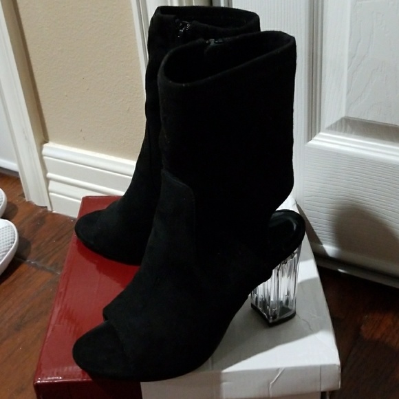 Style & Co. Shoes - Black suede open toe booties